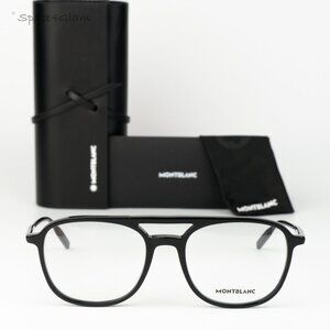 Montblanc Men Eyeglasses Black Demo Pilot MB0198O 001 NEW AUTHENTIC